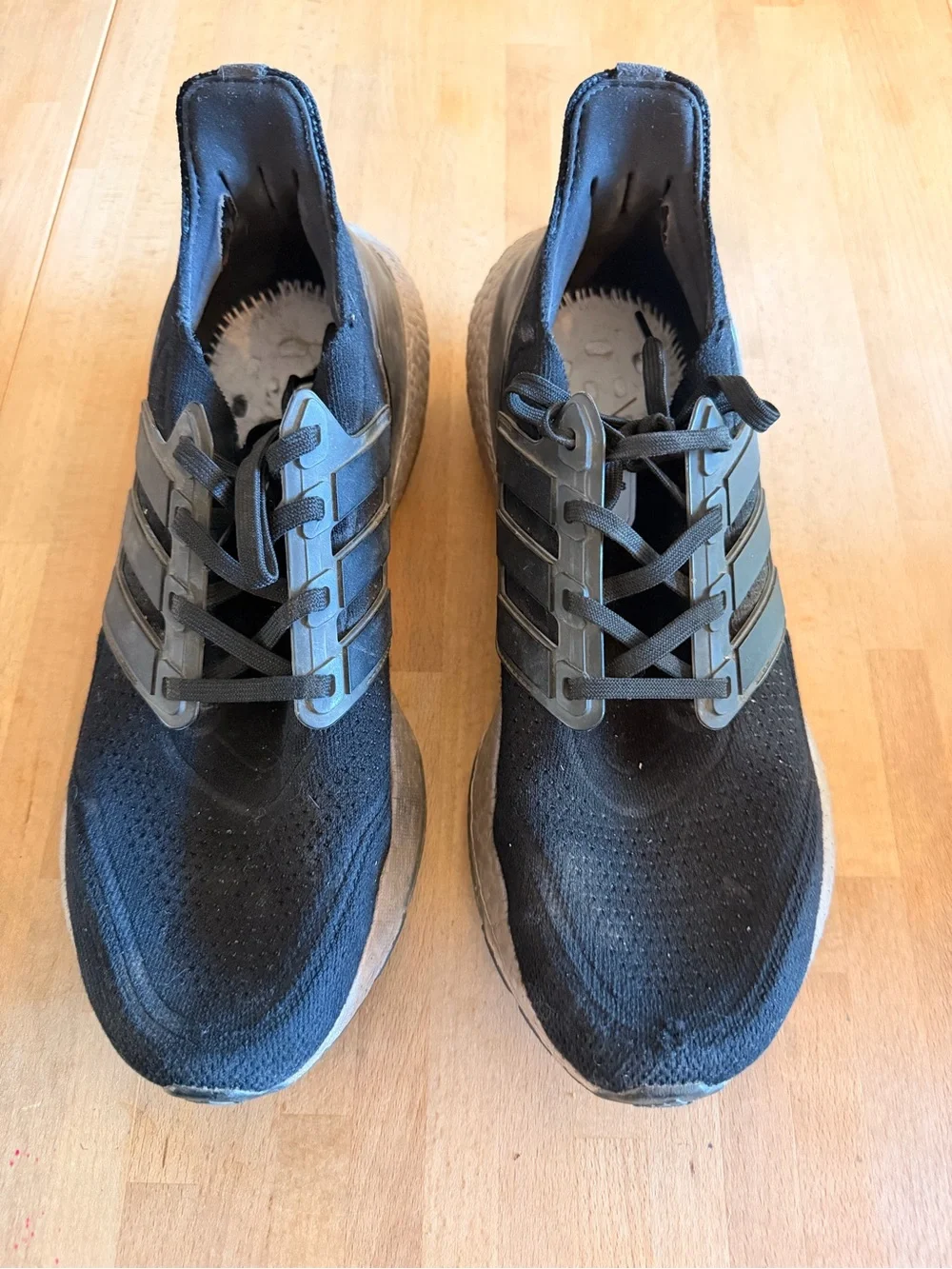 adidas Ultraboost 21 Athletic Running Shoes - Black and Blue Oxide